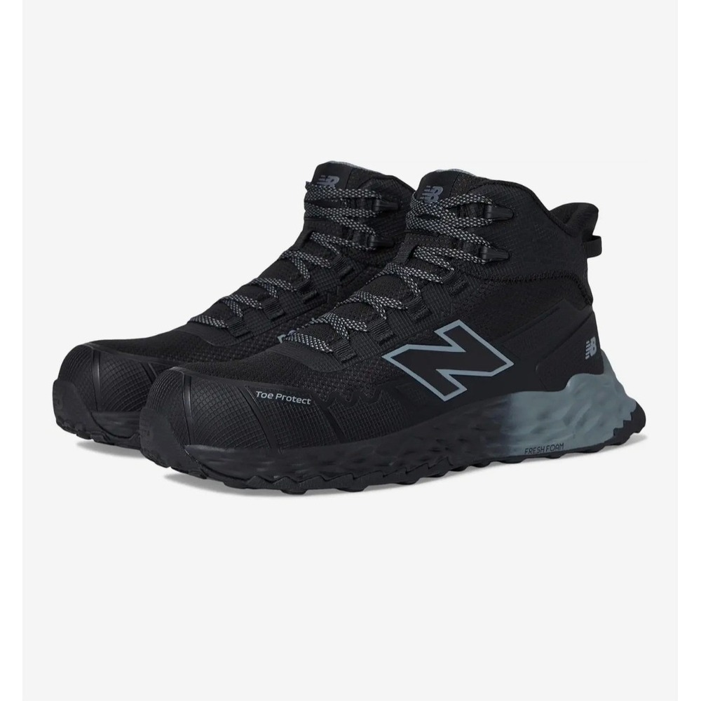New Balance Fresh Foam Cremorne Mid EH Black Grey Work Boots Men 8.5 2E Wide NEW
